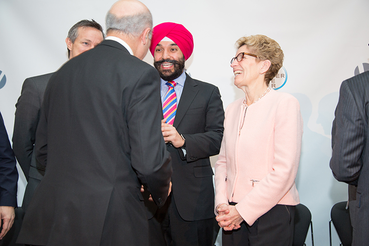 Premier Kathleen Wynne and federal Minister of Innovation, Science and Economic Development Navdeep Bains were part of the announcement for the US $225 million investment in stem cell therapies for heart and degenerative brain diseases 