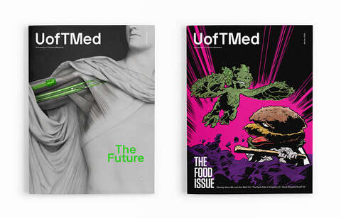 UofTMed magazine covers Spring and Winter 2015