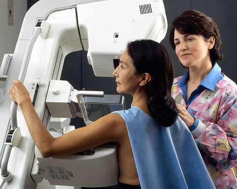 woman Receives Mammogram by Rhoda Baer via National Cancer Institute