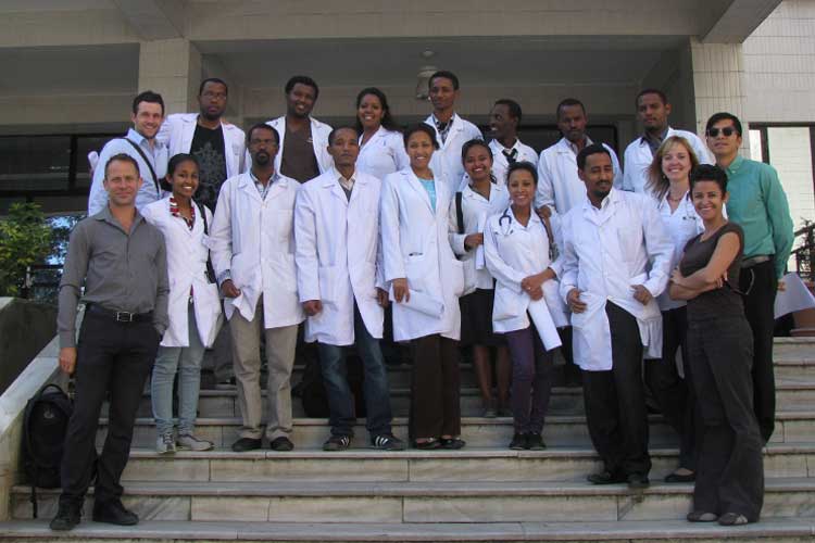 Emergency medicine students in Addis Ababa with TAAAC volunteers (photo courtesy of Marci Rose)