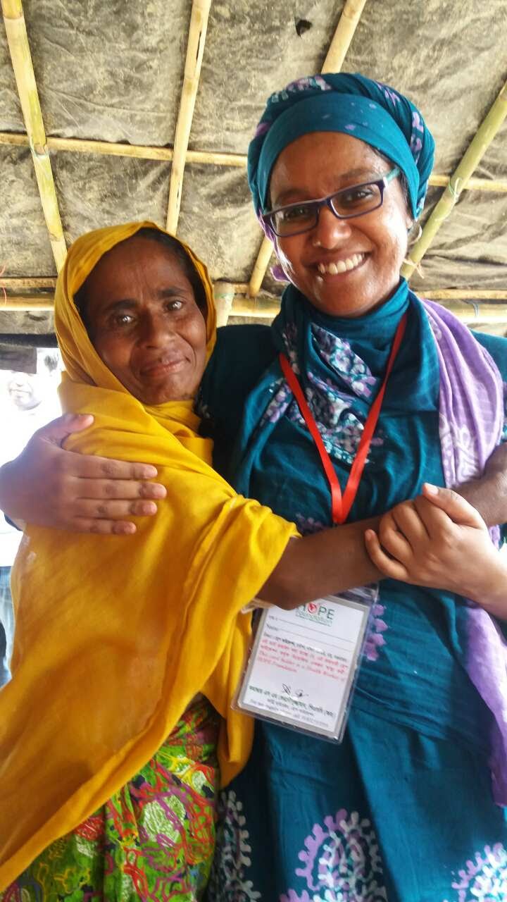 Nabiha, a Rohingya refugee, and Dr. Nabiha Islam