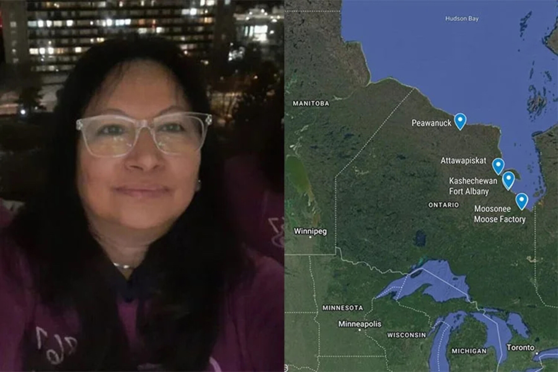 Image of Gloria and map of Ontario