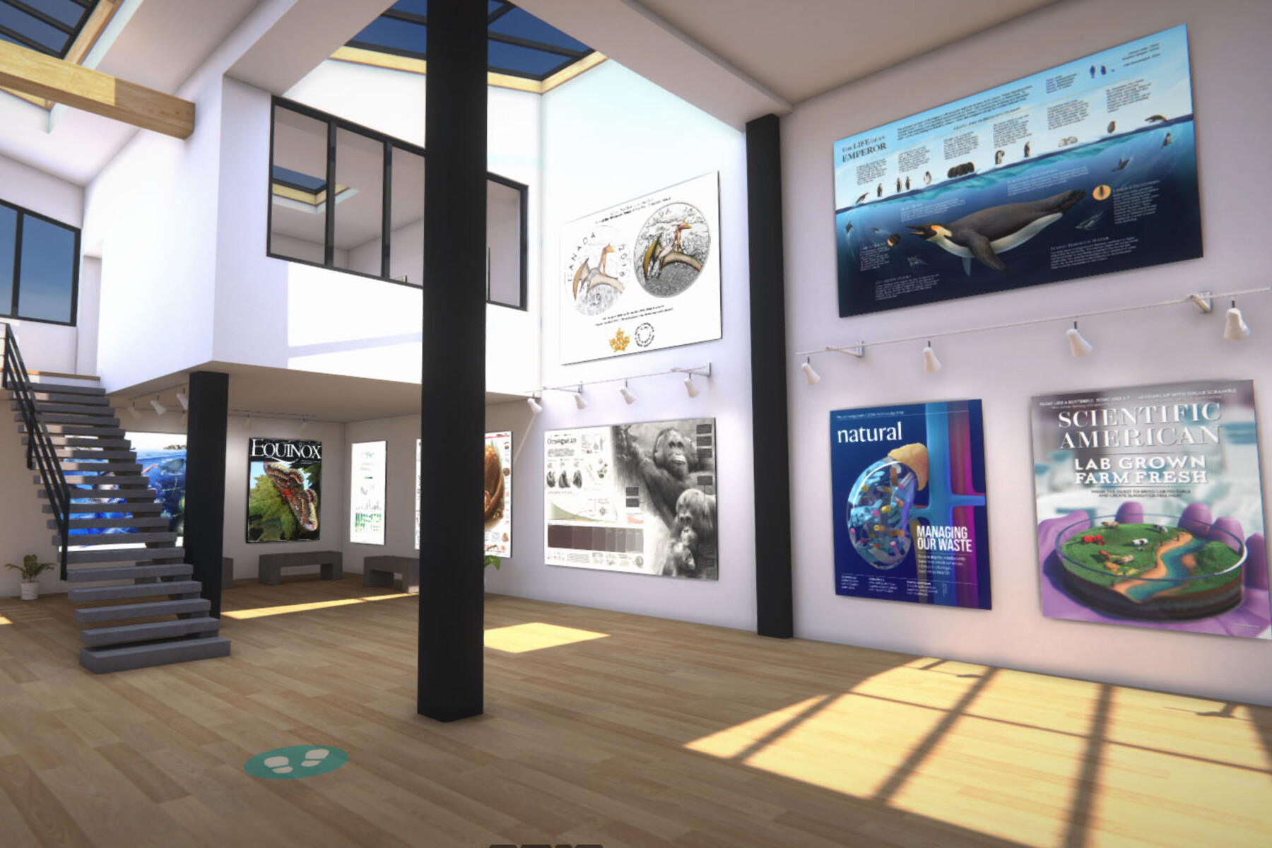 THE COLLECTION IN A VIRTUAL SPACE THAT MIMICS THAT OF A PHYSICAL GALLERY.