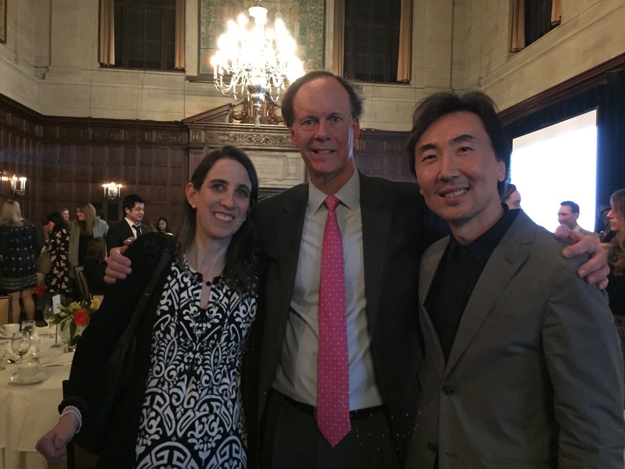 Professors Meredith Irwin, William Kaelin Jr. and Michael Ohh at the Harvard Faculty Club