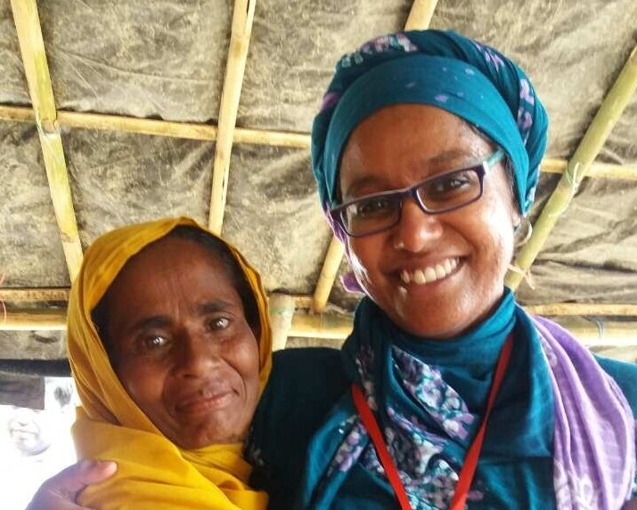 Nabiha, a Rohingya refugee, and Dr. Nabiha Islam