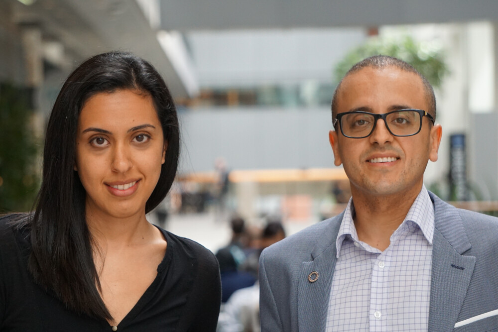 Postdoctoral fellow Roxanne Oshidari and Professor Karim Mekhail